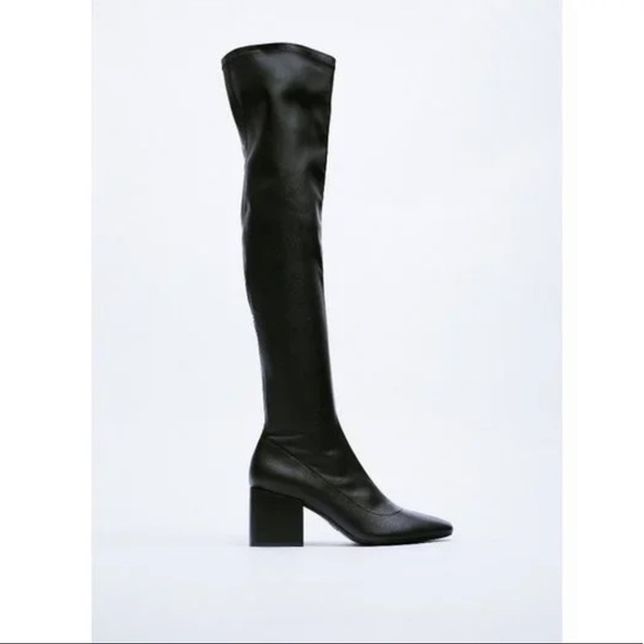 Zara Faux Leather Over the Knee Boots size 40 - Picture 3 of 9